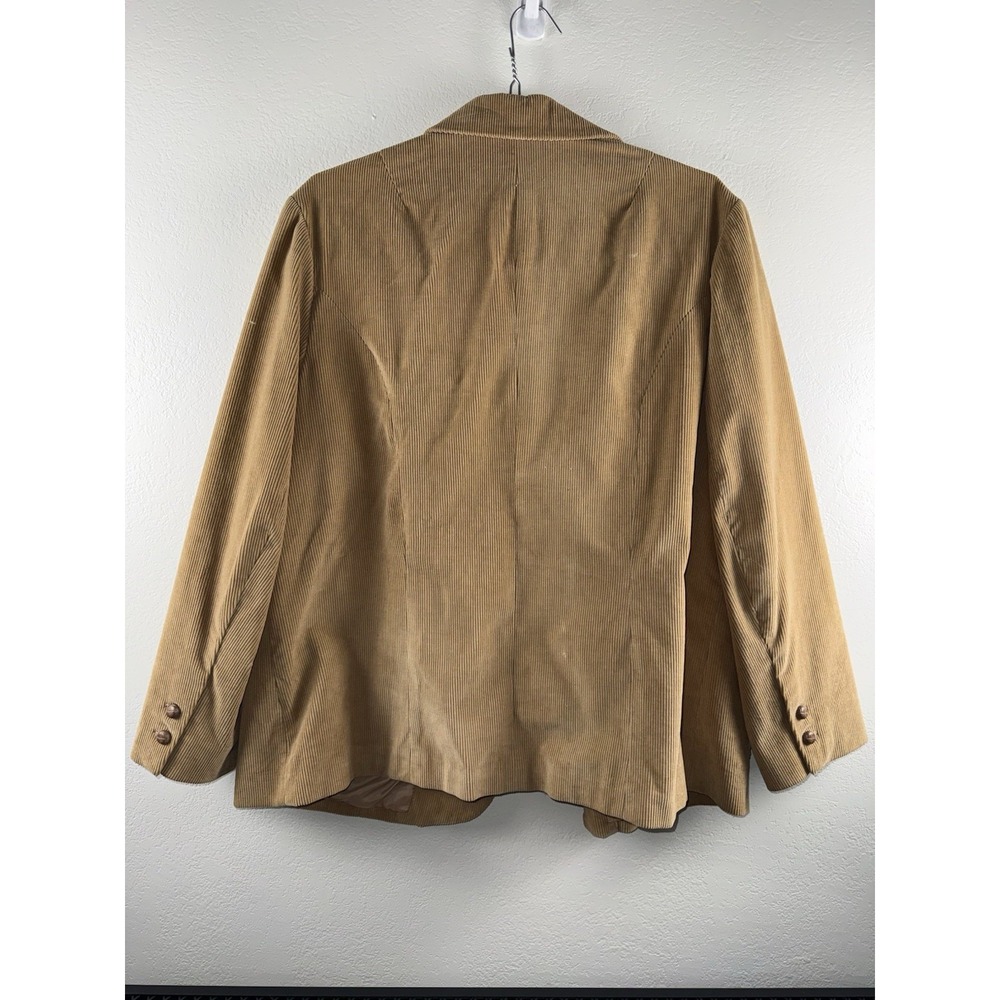 VTG The Fashion Place Size 42W- 10/12 Tan Corduroy Blazer Jacket Sears Womens - Picture 4 of 13